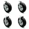 Service Caster 12 Inch Black Pneumatic Wheel Caster Swivel with Brakes and 2 Rigid SCC, 2PK SCC-100S3506-PNB-SLB-2-R3506-2 - alternate 1